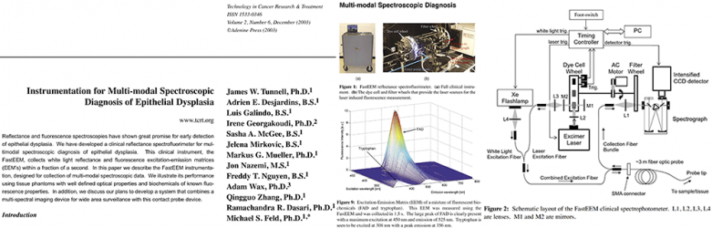 Instrumentation for multi-modal spectroscopic diagnosis of epithelial dysplasia