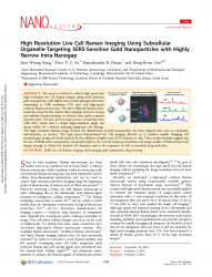 2015 - High Resolution Live Cell Raman Imaging Using Subcellular Organelle-Targeting SERS-Sensitive Gold Nanoparticles with Highly Narrow Intra-Nanogap
