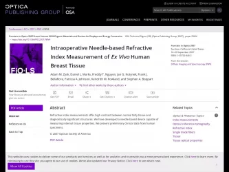 Intraoperative Needle-Based Refractive Index Measurement of ex vivo Human Breast Tissue